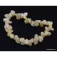 Leaves pieces Baltic amber adult stretch bracelet