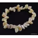 Leaves pieces Baltic amber adult stretch bracelet