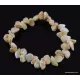 Leaves pieces Baltic amber adult stretch bracelet