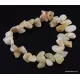 Leaves pieces Baltic amber adult stretch bracelet