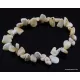 Leaves pieces Baltic amber adult stretch bracelet