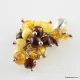 Grape multi Baltic amber dangle pendant