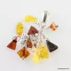 Dangling pieces Baltic amber pendant