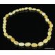 Flat OLIVE Butter beads Baltic amber necklace 19in